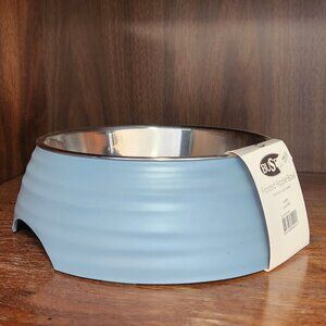 Buster Frosted Ripple Dog Bowl Blue - 2 pack Lg